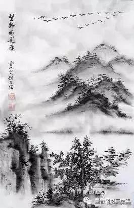 简单的水墨山水画教程（水墨画山水画绘画入门技法步骤图文详解）(12)