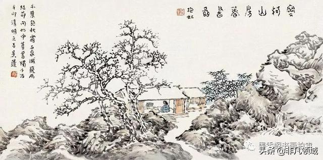 简单的水墨山水画教程（水墨画山水画绘画入门技法步骤图文详解）(2)