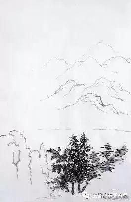 简单的水墨山水画教程（水墨画山水画绘画入门技法步骤图文详解）(9)