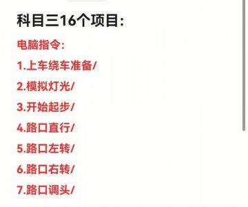 ​科目三的考试注意事项和要点（科目三考试顺序和注意事项）