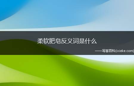 柔软肥皂反义词是什么？了解一下肥皂的硬朗款式