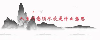 ​人生得意须尽欢是什么意思