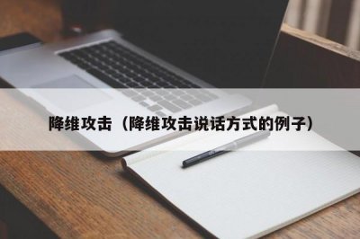 ​降维攻击（降维攻击说话方式的例子）