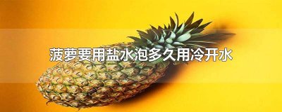 ​菠萝要用盐水泡多久用冷开水 菠萝要用盐水泡多久用冷开水泡一下